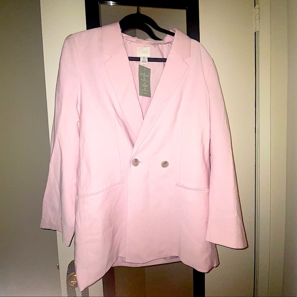 H\u0026M Jackets \u0026 Coats | Nwt H\u0026M Light Pink Double Breasted Blazer with Sewn Pockets | Color: Pink | Size: S | Pm-93818394's Closet